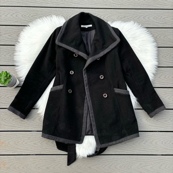 Kenneth Cole Black Pea Coat - Picture 1 of 3